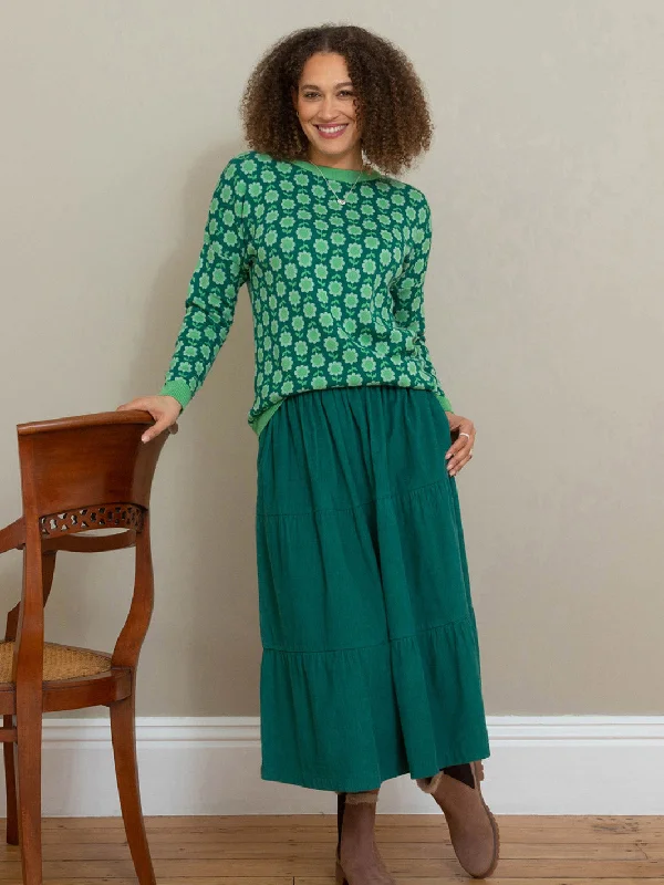 Chickerell tiered cord skirt denim skirt fashionable
