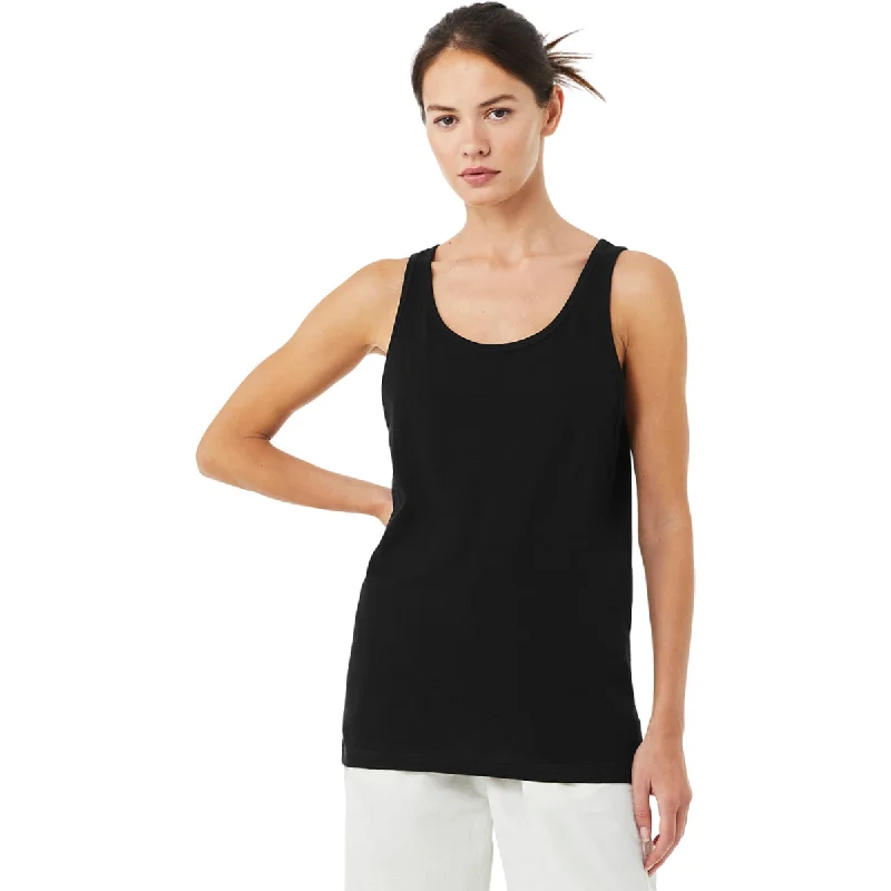 Bella + Canvas Unisex Solid Black Blend Heather CVC Tank gym tank top