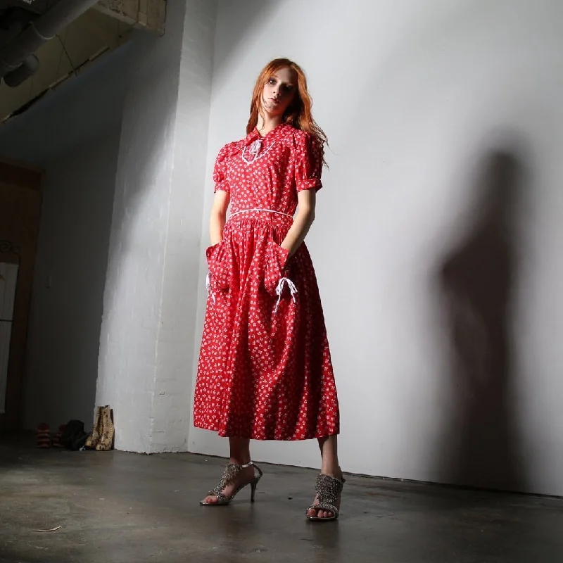 1950s Western Shirt Waist Dress Tunics Denim casual
