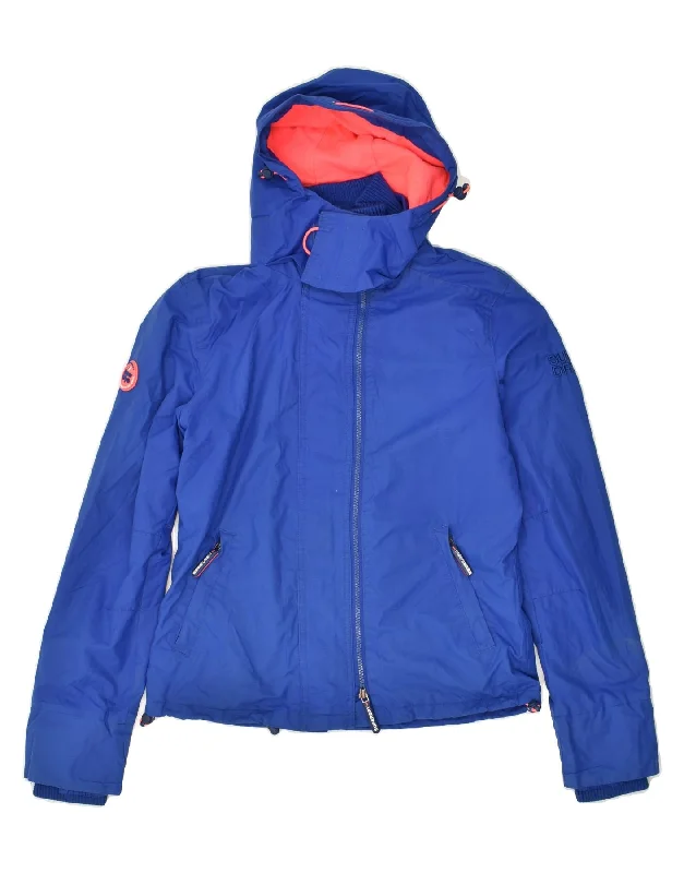 SUPERDRY Womens Windcheater Hooded Windbreaker Jacket UK 10 Small Blue Belted Jacket Elasticated Jacket Padded Jacket SUPERDRY Womens Windcheater Hooded Windbreaker Jacket UK 10 Small Blue Belted Jacket Elasticated Jacket Padded Jacket