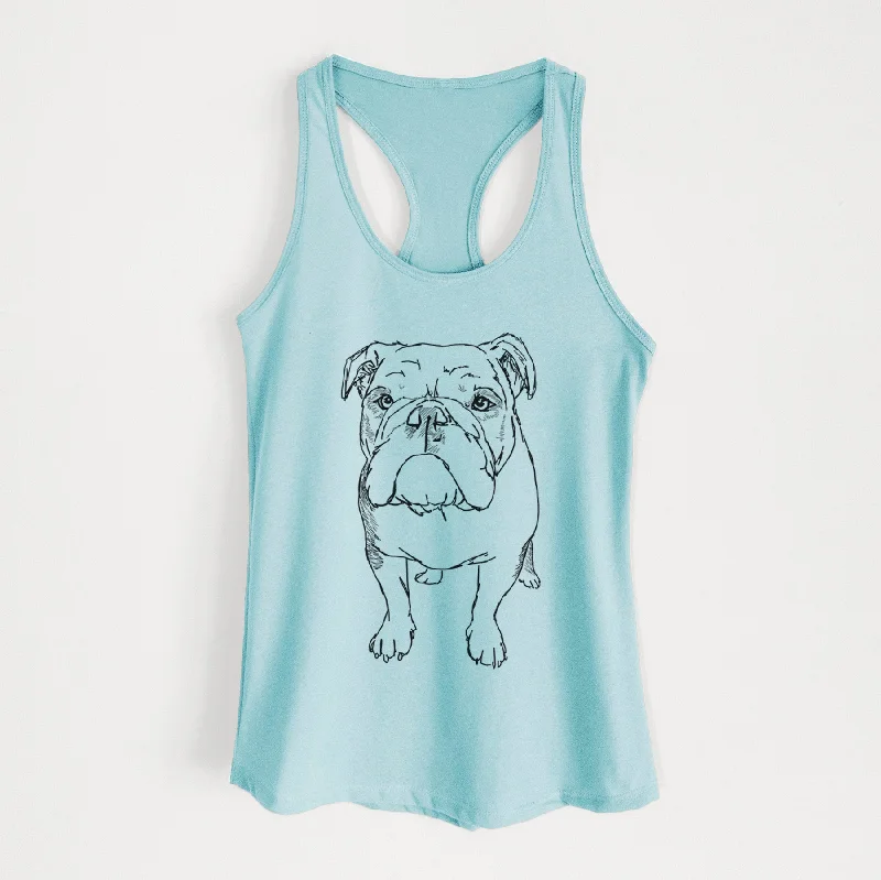 Doodled Henry the English Bulldog - Women's Racerback Tanktop soft tank top