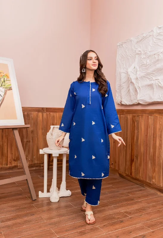 2PC Embroidered Dress- ENB13 empire Waist empire