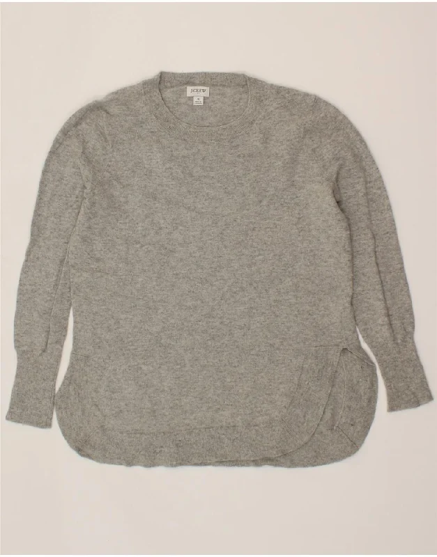 J. CREW Womens Crew Neck Jumper Sweater UK 10 Small Grey Cotton Zippered Buttoned Snapped J. CREW Womens Crew Neck Jumper Sweater UK 10 Small Grey Cotton Zippered Buttoned Snapped