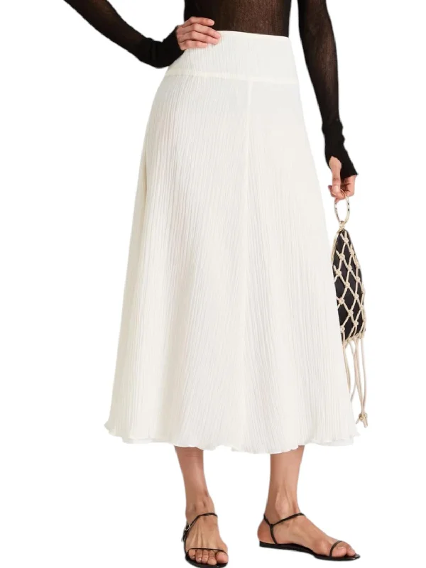 Parchment Textured Skirt In Off White seamless skirt comfort