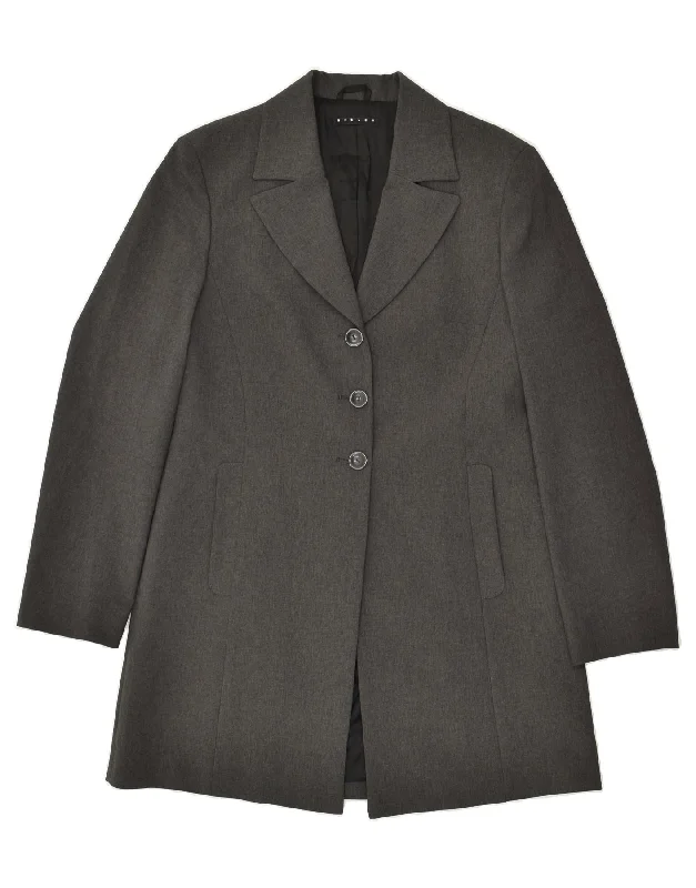 SISLEY Womens 3 Button Blazer Jacket IT 46 Large Grey Polyester Rayon Jacket Velvet Jacket Corduroy Jacket SISLEY Womens 3 Button Blazer Jacket IT 46 Large Grey Polyester Rayon Jacket Velvet Jacket Corduroy Jacket