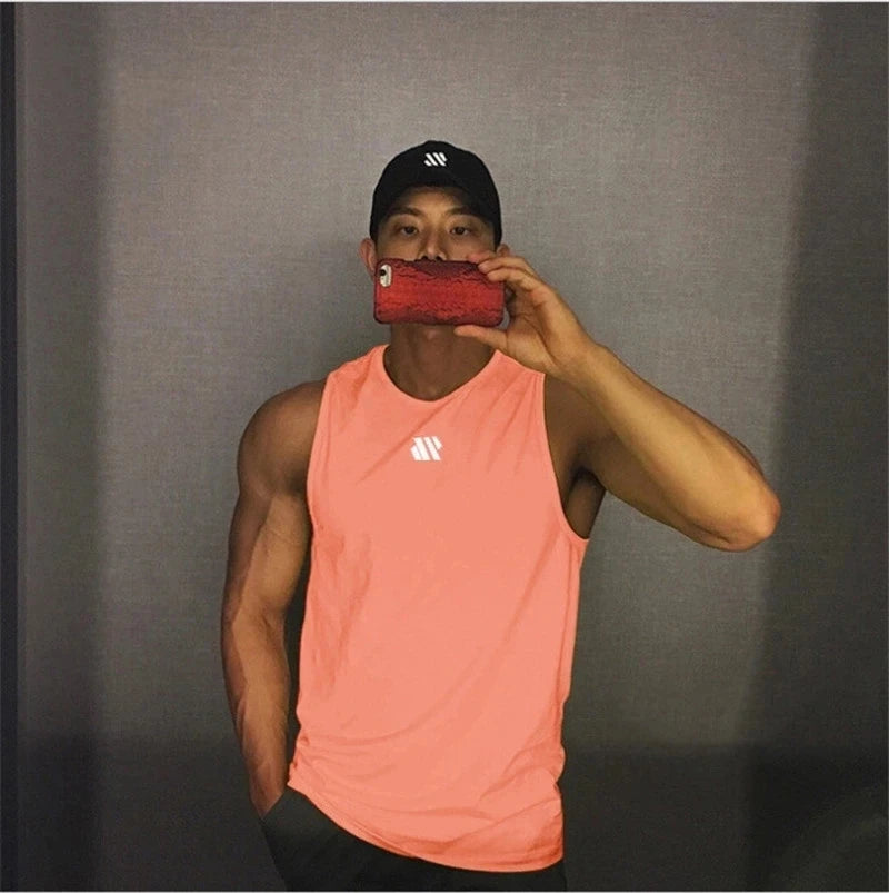 2024 Mens fitness gyms Tank top men Fitness sleeveless shirt Male mesh breathable Sports vest Undershirt Gyms Running vest men playful tank top 2024 Mens fitness gyms Tank top men Fitness sleeveless shirt Male mesh breathable Sports vest Undershirt Gyms Running vest men playful tank top