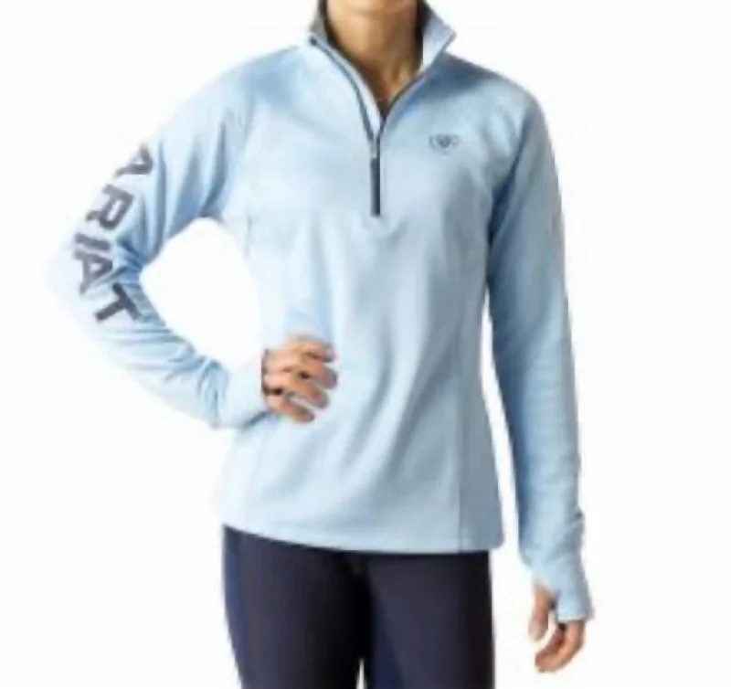 Tek Team 1/2 Zip Sweatshirt In Cote D'azur Hoodie with Rolled Sleeves Casual Relaxed