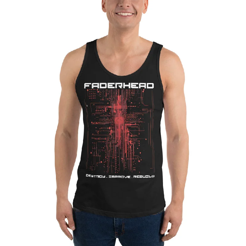 DESTROY IMPROVE REBUILD CYBER Tank Top Men bold tank top