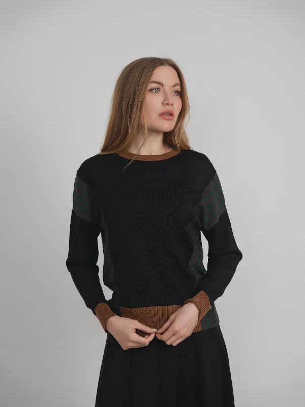 Coco Color Blocked Sweater Striped Floral Plaid