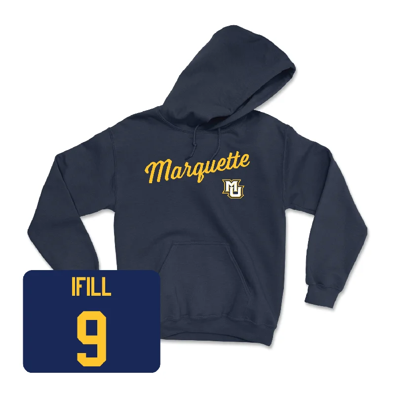 Navy Women's Volleyball Script Hoodie - Samantha Naber Hooded Sweatshirt Casual Wear Street Style
