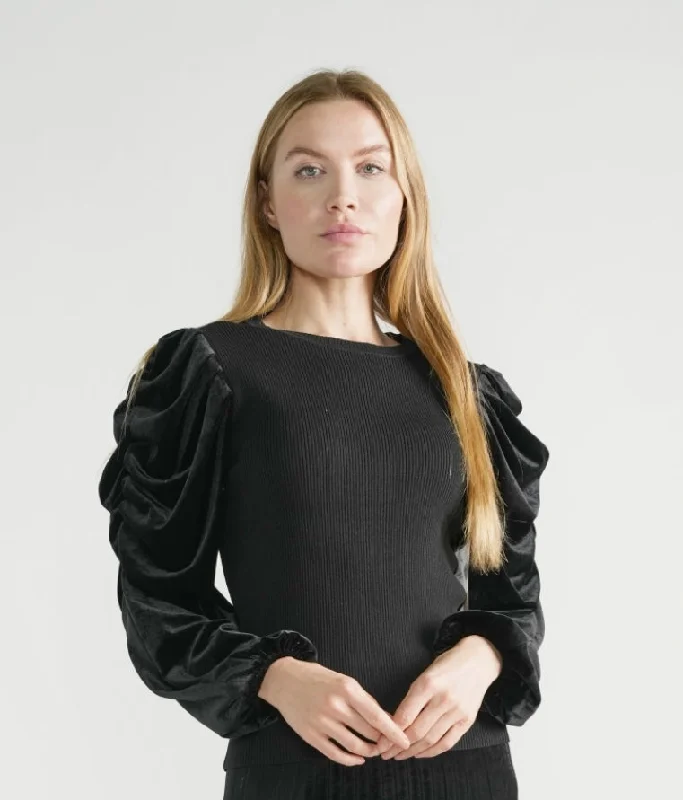 Weekend Velvet Sleeves Sweater Tailored Straight A-Line