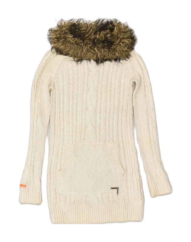 SUPERDRY Womens Longline Turtle Neck Jumper Sweater UK 8 Small White Mesh Blend Leather Blend Suede Blend SUPERDRY Womens Longline Turtle Neck Jumper Sweater UK 8 Small White Mesh Blend Leather Blend Suede Blend