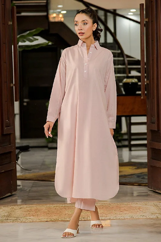 Pastel Pink Classic Dress Tunics Mesh breathable