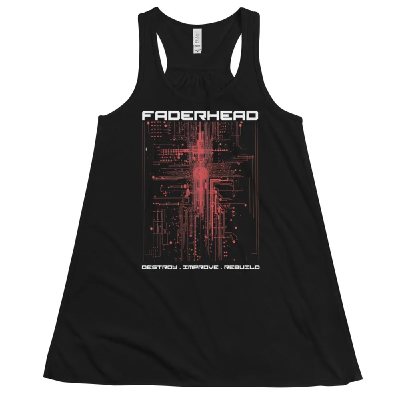 DESTROY IMPROVE REBUILD CYBER Flowy Racerback Tank Top Women fitted tank top