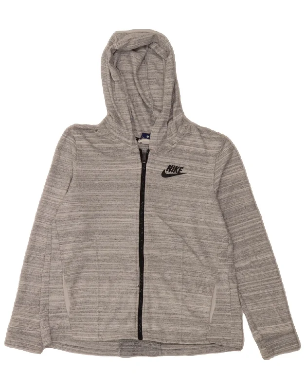 NIKE Womens Zip Hoodie Sweater UK 10 Small Grey Pinstripe Cotton Boxy Sweater Fitted Sweater A-Line NIKE Womens Zip Hoodie Sweater UK 10 Small Grey Pinstripe Cotton Boxy Sweater Fitted Sweater A-Line