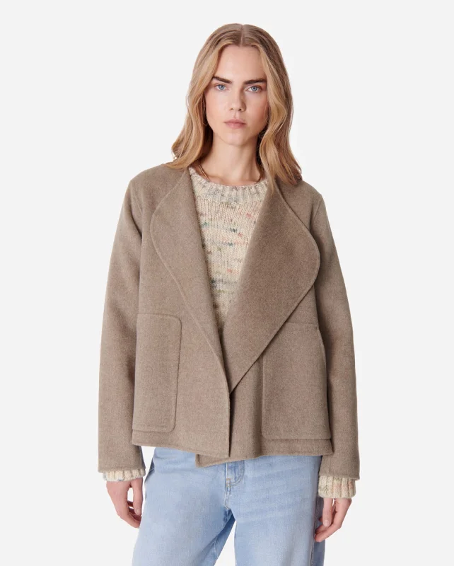 CHANN JACKET / TAUPE Plaid Jacket Tartan Jacket Houndstooth Jacket