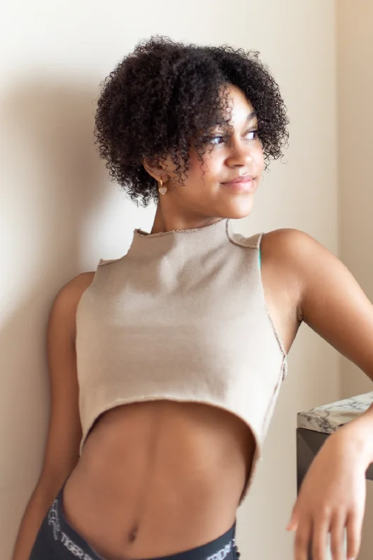 Razor Sweat Tank - Almond - FINAL SALE cropped tank top