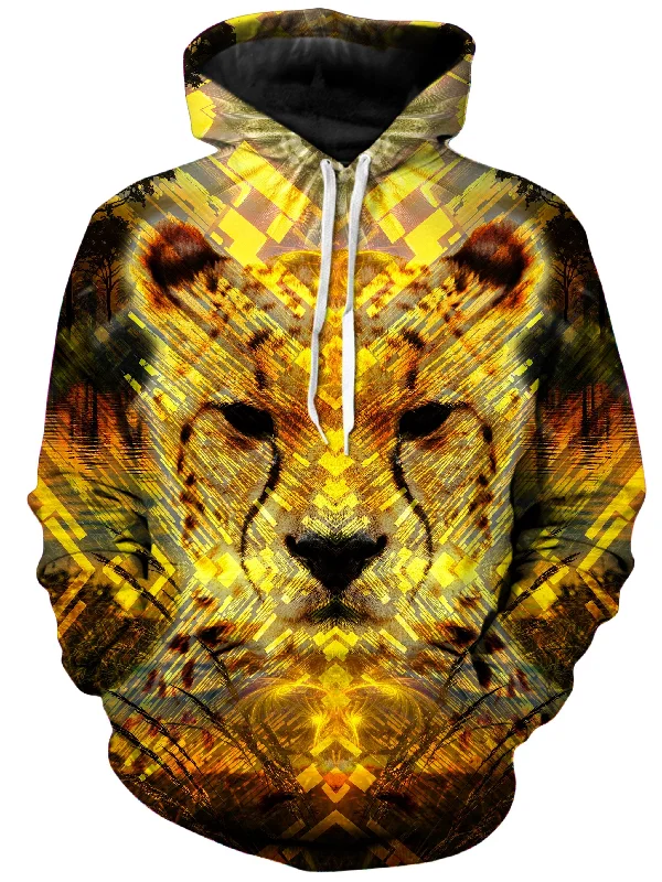 Cheetah Unisex Hoodie Hoodie with Mock Neck Collared Structured