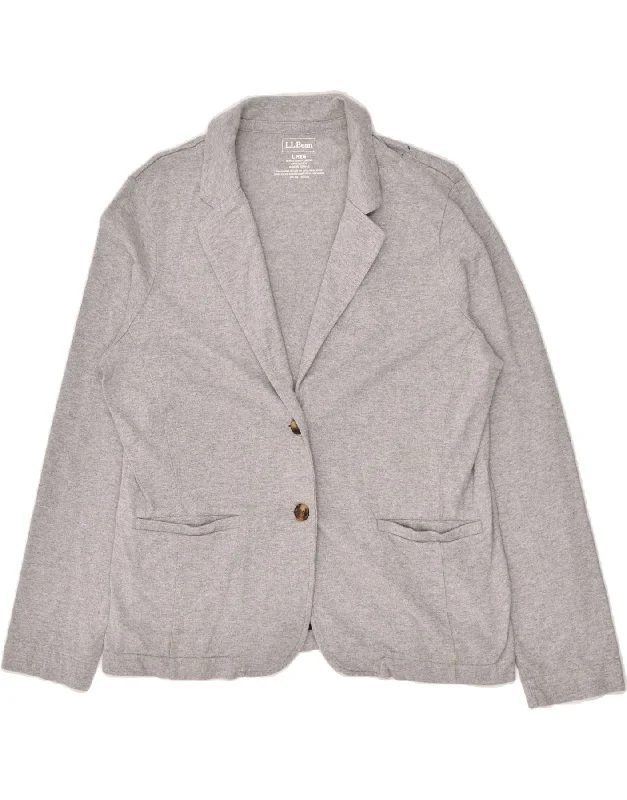 L.L.BEAN Womens 2 Button Blazer Jacket UK 16 Large Grey Cotton Lace Jacket Ribbed Jacket Sequined Jacket L.L.BEAN Womens 2 Button Blazer Jacket UK 16 Large Grey Cotton Lace Jacket Ribbed Jacket Sequined Jacket