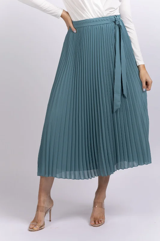 Simkhai Atiana Skirt in Celeste Blue cashmere skirt plush