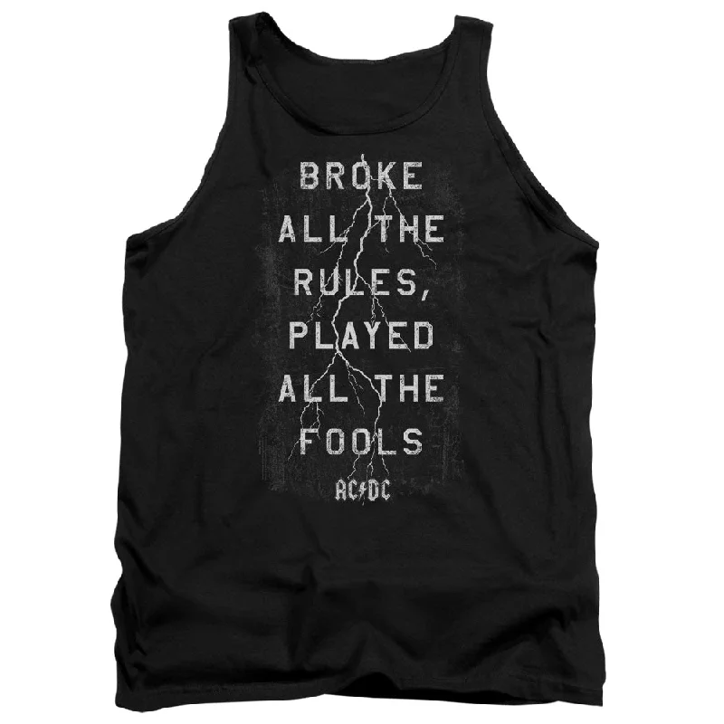 AC/DC Impressive Tank Top, Thunderstruck charcoal tank top