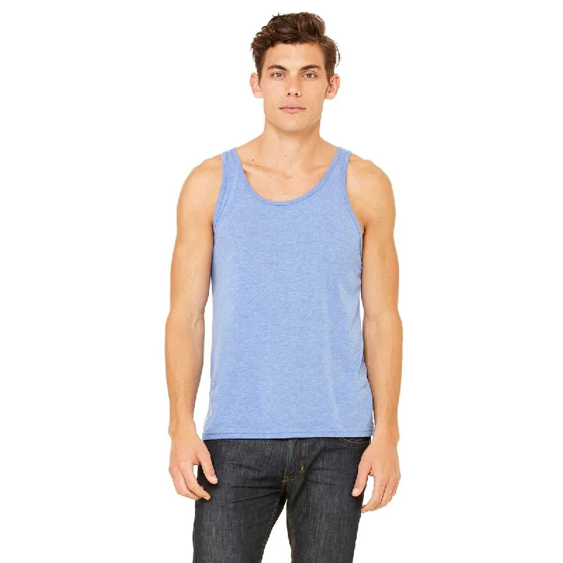 Bella + Canvas Unisex Blue Triblend Jersey Tank lime green tank