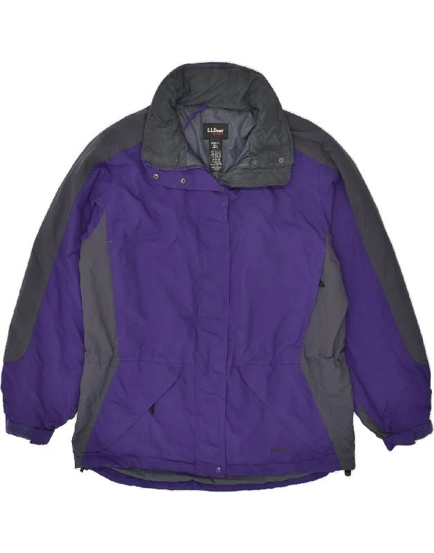 L.L.BEAN Womens Hooded Windbreaker Jacket UK 16 Large Purple Polyester Hoodie Zip-Up Jacket Button-Up Jacket L.L.BEAN Womens Hooded Windbreaker Jacket UK 16 Large Purple Polyester Hoodie Zip-Up Jacket Button-Up Jacket