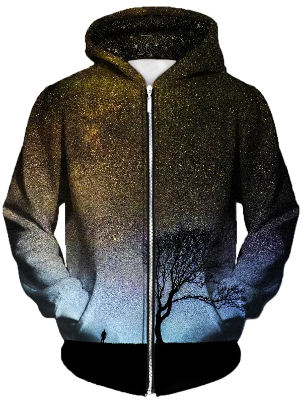 Landing Unisex Zip-Up Hoodie Hoodie with Back Slit Movement Comfort