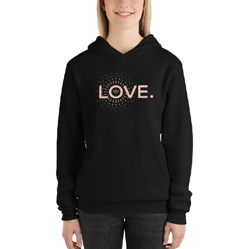 Love — Adult Unisex Hoodie Hoodie with Hem Drawcord Adjustable Customizable