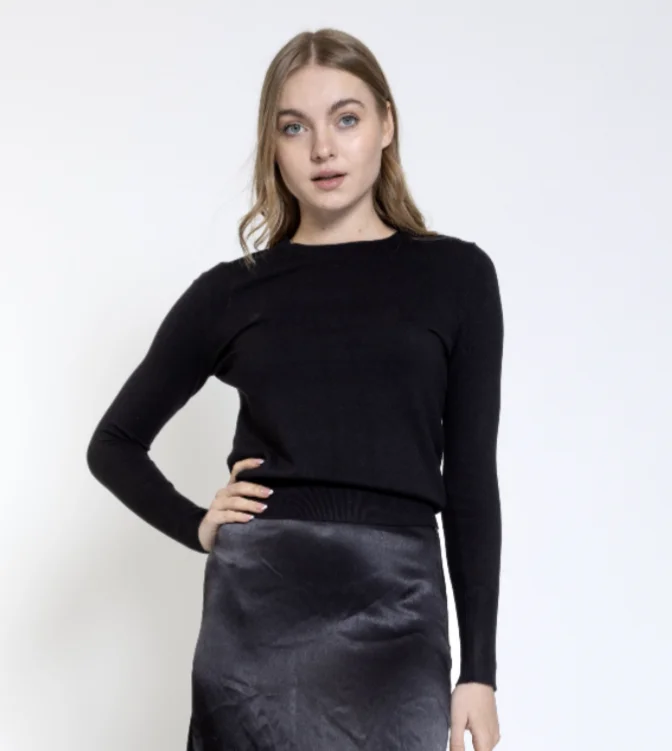 Link + Luxe Crewneck Sweater Tailored Straight A-Line