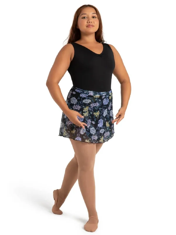 Le Jardin Printed Mesh Wrap Skirt midi skirt versatile