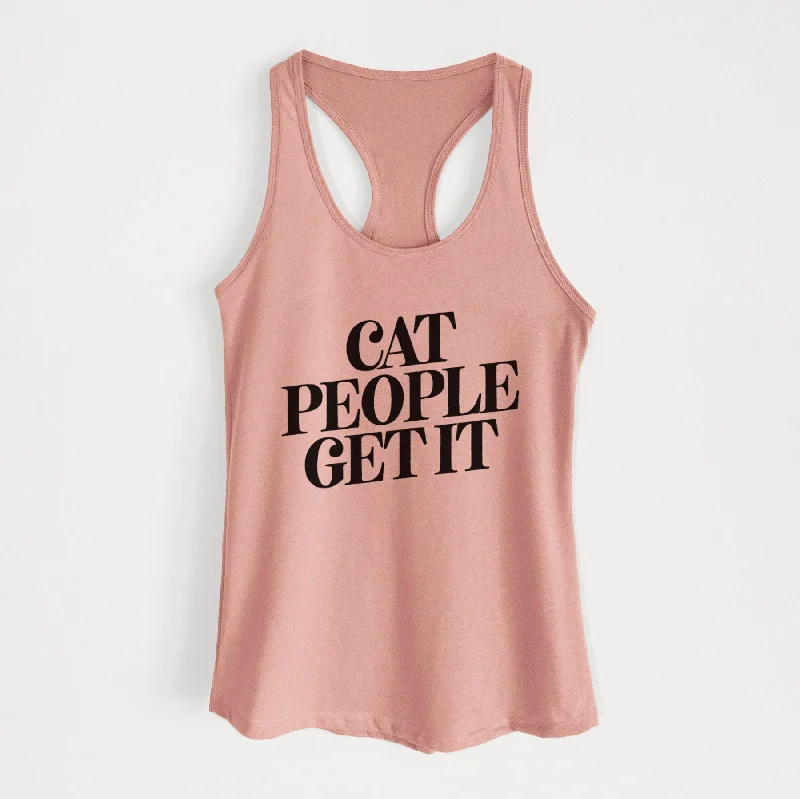 Cat People Get it - Women's Racerback Tanktop graphic tank top