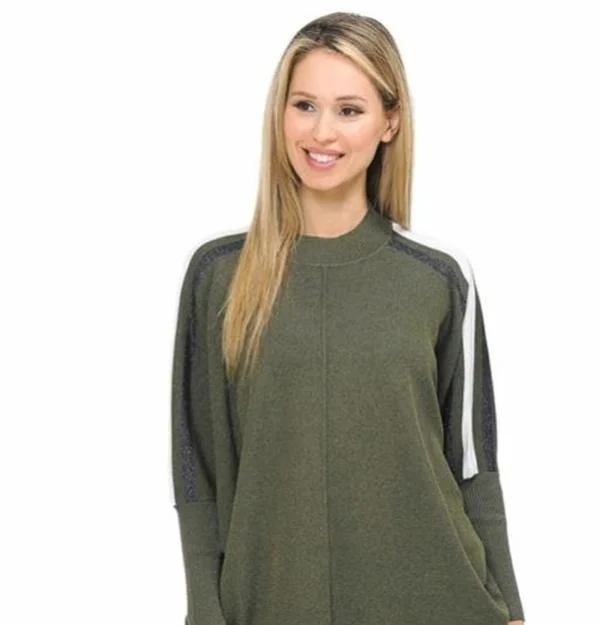 Ivee 2042 Dolman Sl Stripe Sweater Striped Floral Plaid