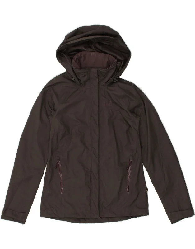 JACK WOLFSKIN Womens Hooded Windbreaker Jacket UK 10 Small Grey Polyamide Oversized Jacket Tailored Jacket Straight Jacket JACK WOLFSKIN Womens Hooded Windbreaker Jacket UK 10 Small Grey Polyamide Oversized Jacket Tailored Jacket Straight Jacket