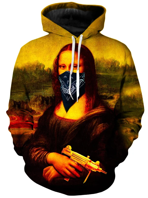 Mona Lisa Hoodie Hoodie with Raw Hem Edgy Unfinished