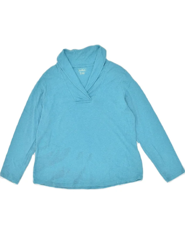 L.L.BEAN Womens Shawl Neck Jumper Sweater UK 18 XL Blue Cotton Houndstooth Herringbone Solid L.L.BEAN Womens Shawl Neck Jumper Sweater UK 18 XL Blue Cotton Houndstooth Herringbone Solid