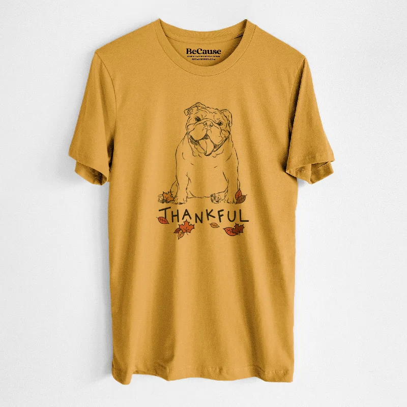 Thankful Tank the English Bulldog - Unisex Crewneck gold tank top