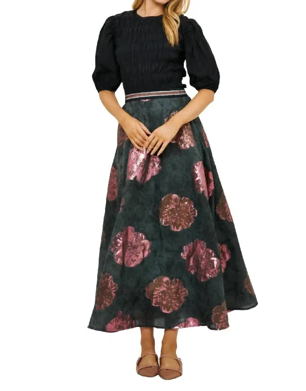 Rosa Swing Skirt In Black chiffon skirt lightweight