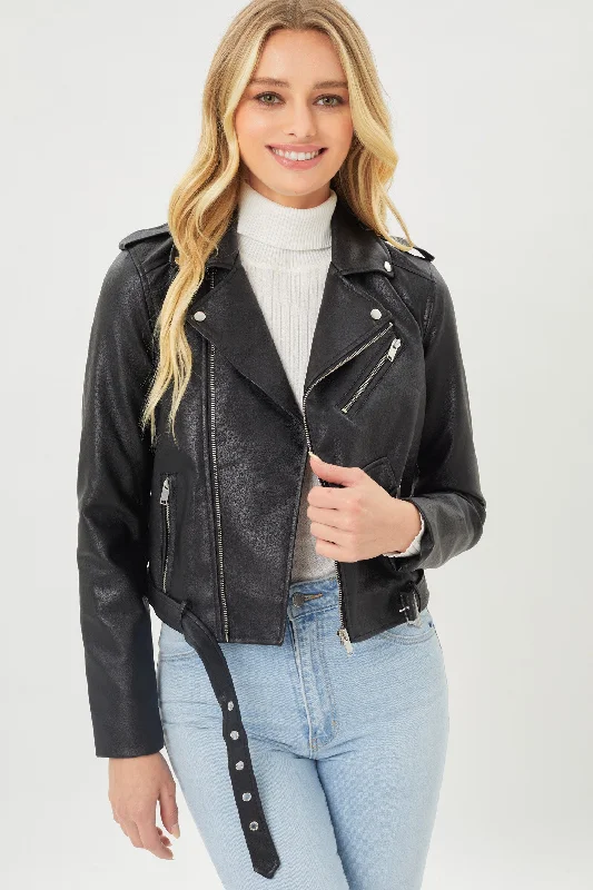 Faux Leather Biker Jacket Love Tree 8654 Elasticated Jacket Padded Jacket Insulated Jacket Faux Leather Biker Jacket Love Tree 8654 Elasticated Jacket Padded Jacket Insulated Jacket