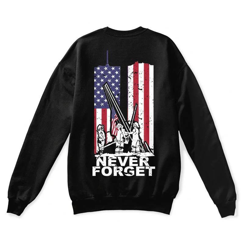 Crewneck Sweatshirt - September 11th, 2001 Memorial Hoodie with Mock Neck Collared Structured