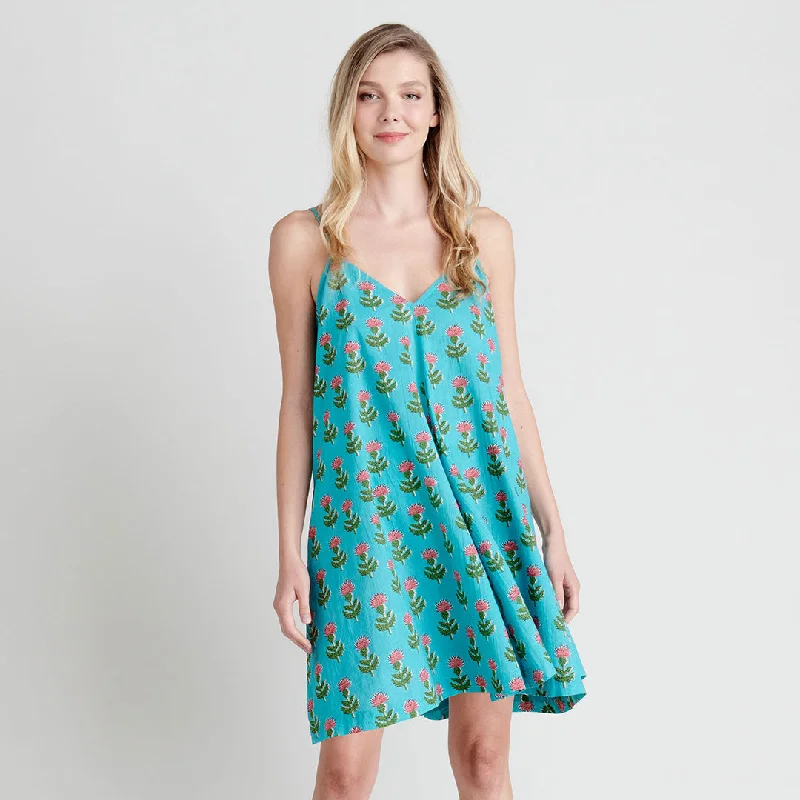 Womens Short Sterralda Dress - Blue Cornflower Tunics Stylish elegant