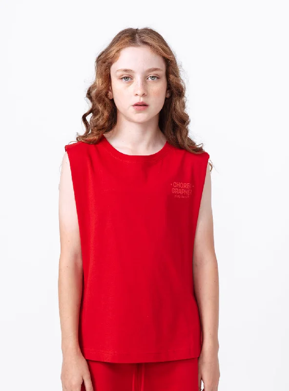 Unisex Kids Freestyle Max Tank Red strappy tank top