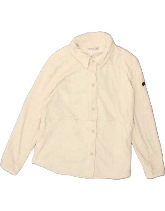 L.L.BEAN Womens Fleece Jacket UK 16 Large Beige Polyester Cotton Fabric Linen Fabric Terry Fabric L.L.BEAN Womens Fleece Jacket UK 16 Large Beige Polyester Cotton Fabric Linen Fabric Terry Fabric