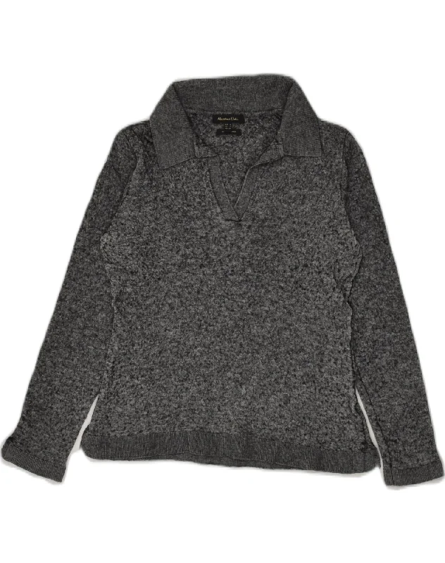 MASSIMO DUTTI Womens Polo Neck Jumper Sweater UK 8 Small Grey Flecked Chenille Brocade Lace MASSIMO DUTTI Womens Polo Neck Jumper Sweater UK 8 Small Grey Flecked Chenille Brocade Lace