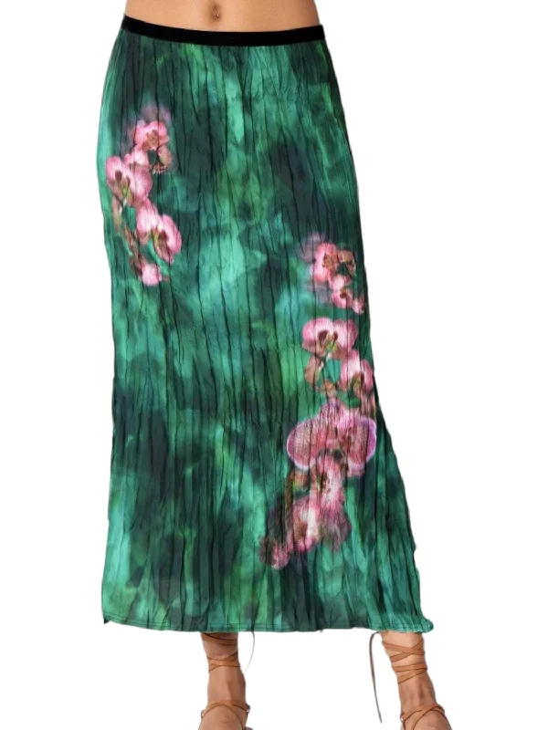Crinkle Cut Skirt In Watermelon Sugarhigh floral skirt print