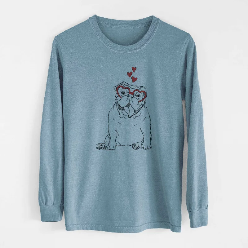 Valentine Tank the English Bulldog - Heavyweight 100% Cotton Long Sleeve floral tank top