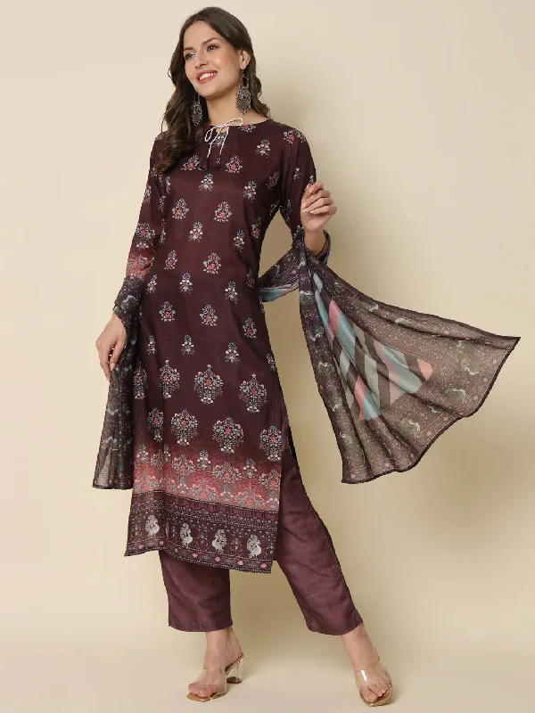 Purple Designer Readymade Pant Suit With Embroidery Sequence Work Fashionable Button-Up Pants Purple Designer Readymade Pant Suit With Embroidery Sequence Work Fashionable Button-Up Pants