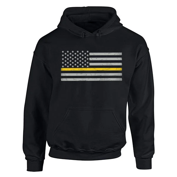 Hoodie Unisex  - Classic Thin Gold Line Hoodie with Raglan Sleeves Sporty Comfortable