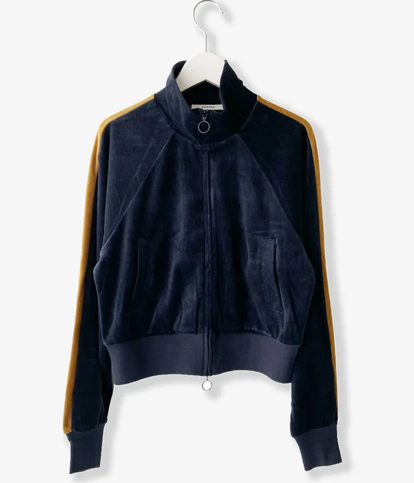PHEENY/COTTON VELOURS ZIP JACKET(NAVY) Knit Jacket Woven Jacket Fleece Jacket