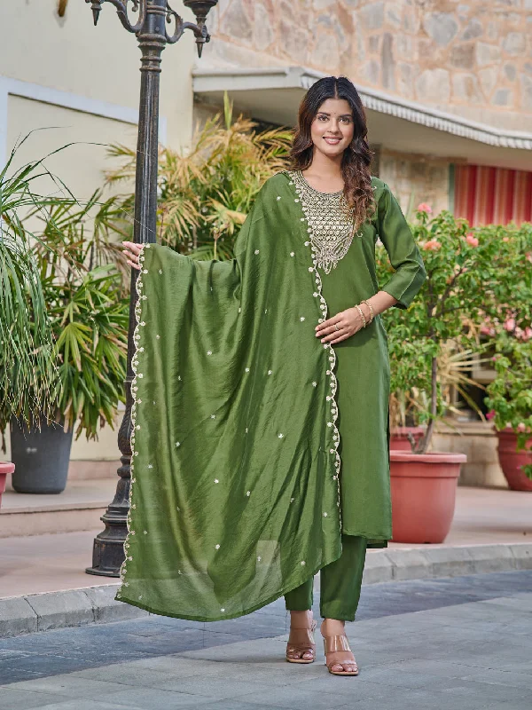 Mahendi Designer Readymade Chanderi Pant Suit With Designer Embroidery Work Modern Skinny Pants Mahendi Designer Readymade Chanderi Pant Suit With Designer Embroidery Work Modern Skinny Pants